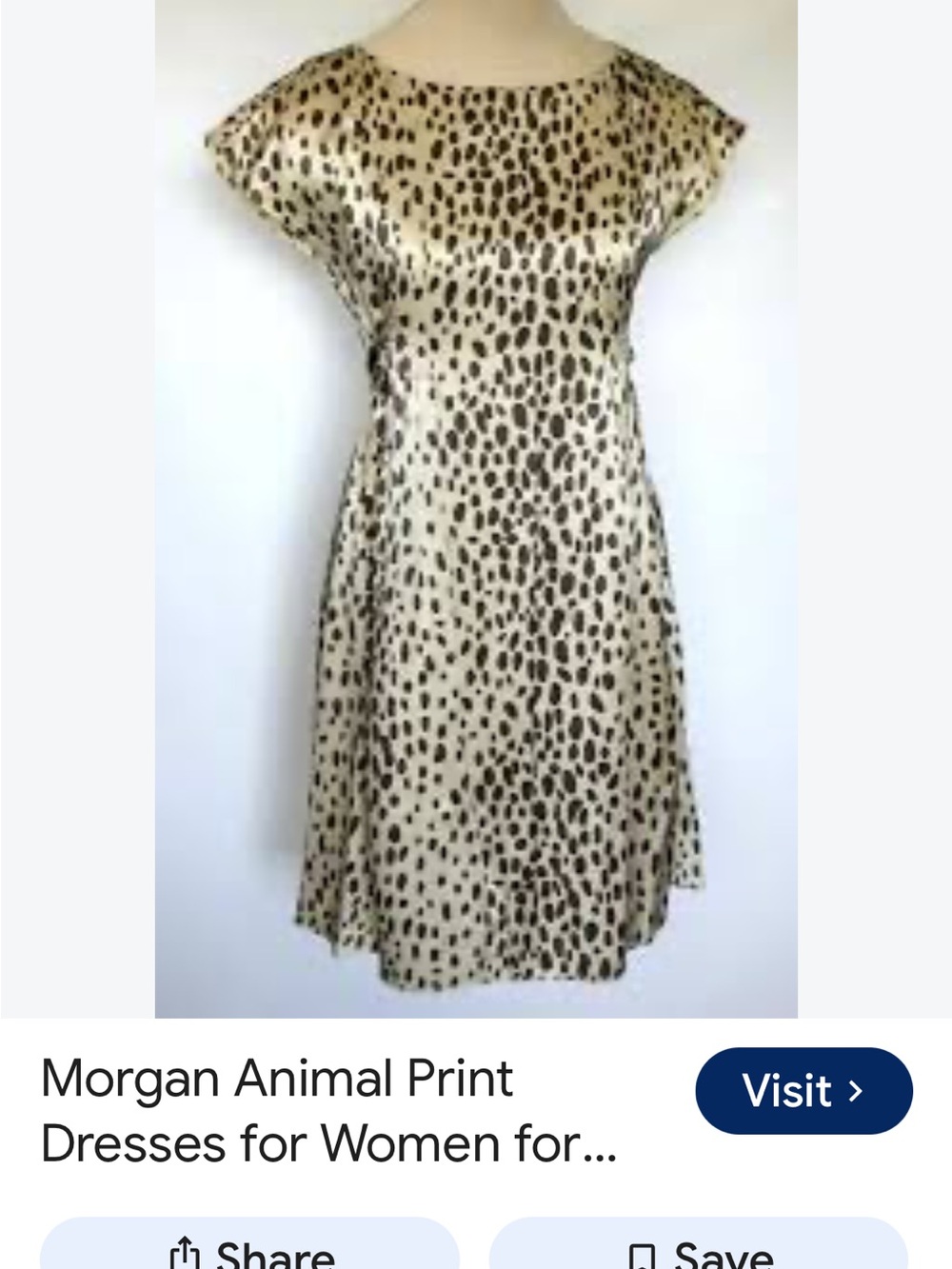 Morgan McFeeters SILK Beige and Brown Animal Print Cap-Sleeve Dress